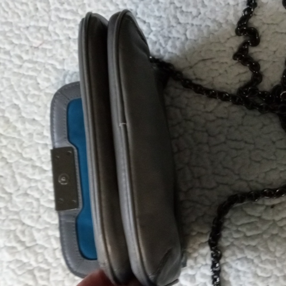 Coach Kristen Spectator leather Bag, external pocket under flap, Gunmetal, EUC - Picture 5 of 8